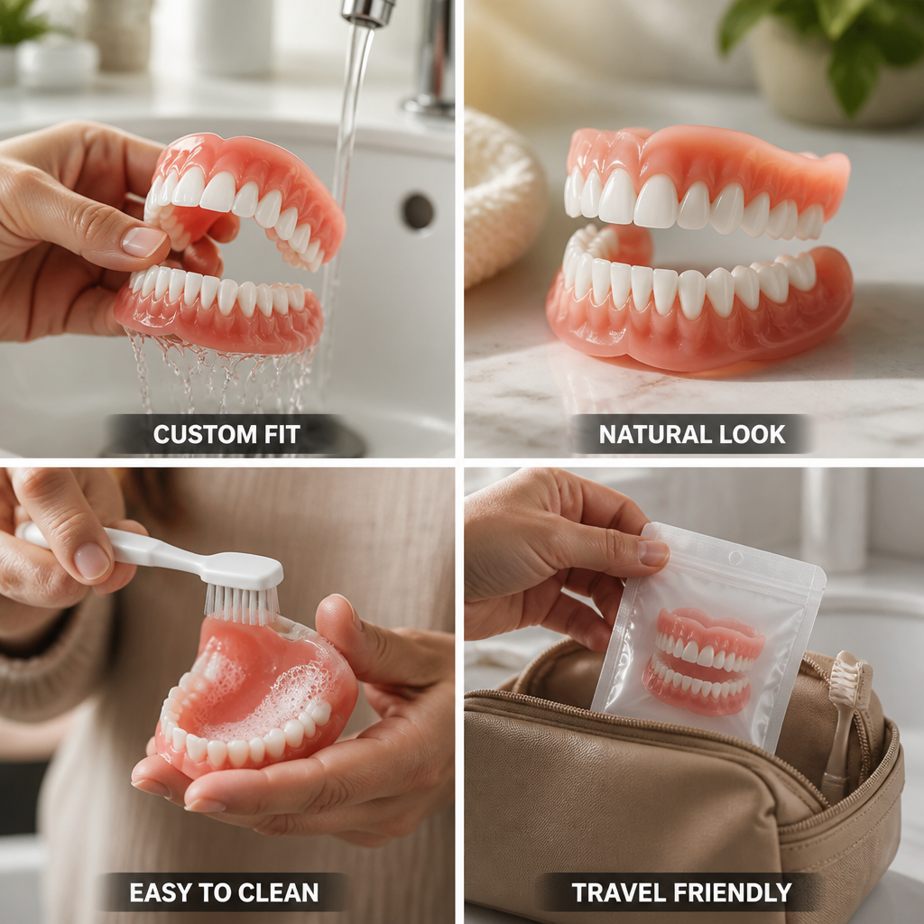 Boil-And-Bite Custom-Fit Denture Set (Upper & Lower)
