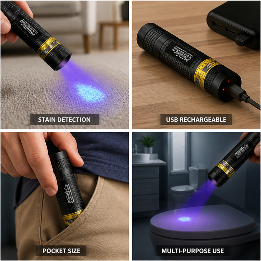 365nm USB-Rechargeable UV LED Flashlight