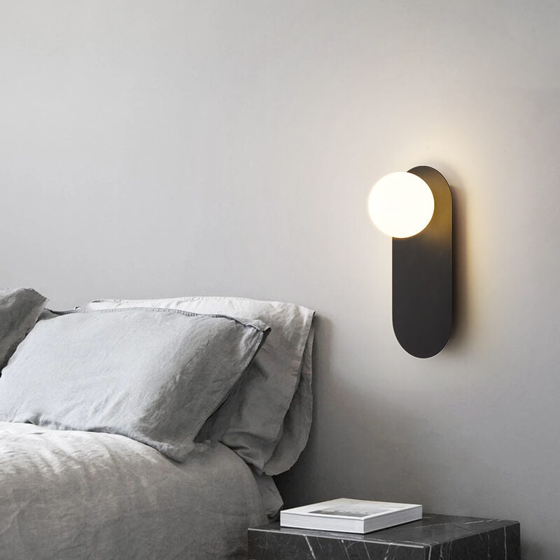 Decorative Oval Backplate Wall Sconce in Nordic Minimalist Style
