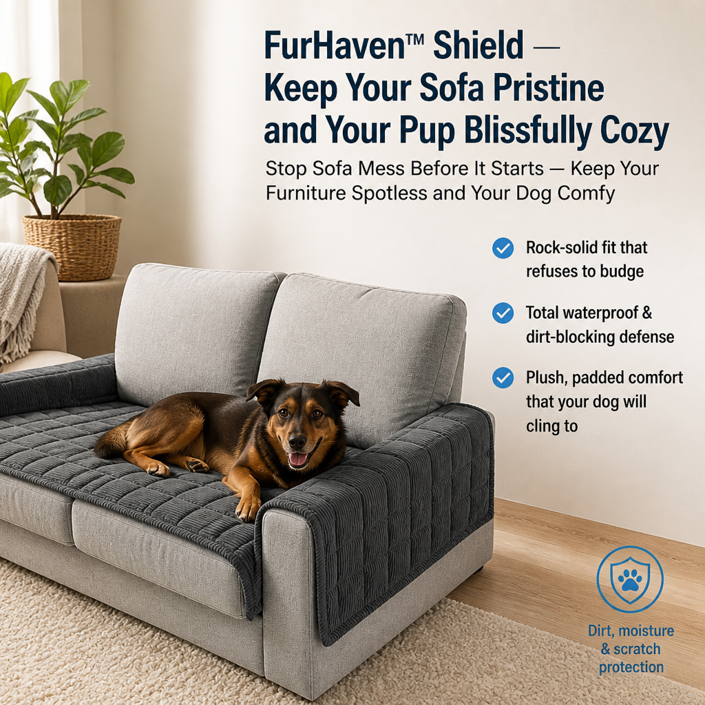 FurHaven™ Shield — Keep Your Sofa Pristine and Your Pup Blissfully Cozy