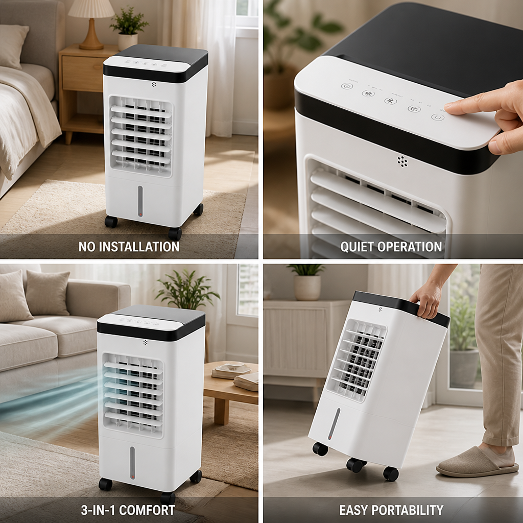 Quiet Self-Contained 3-in-1 Portable Air Conditioner