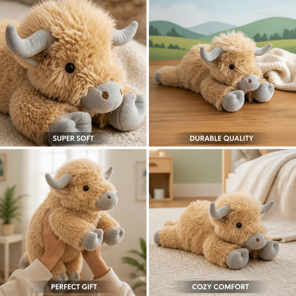 Super-Soft Huggable Highland Cow Plush