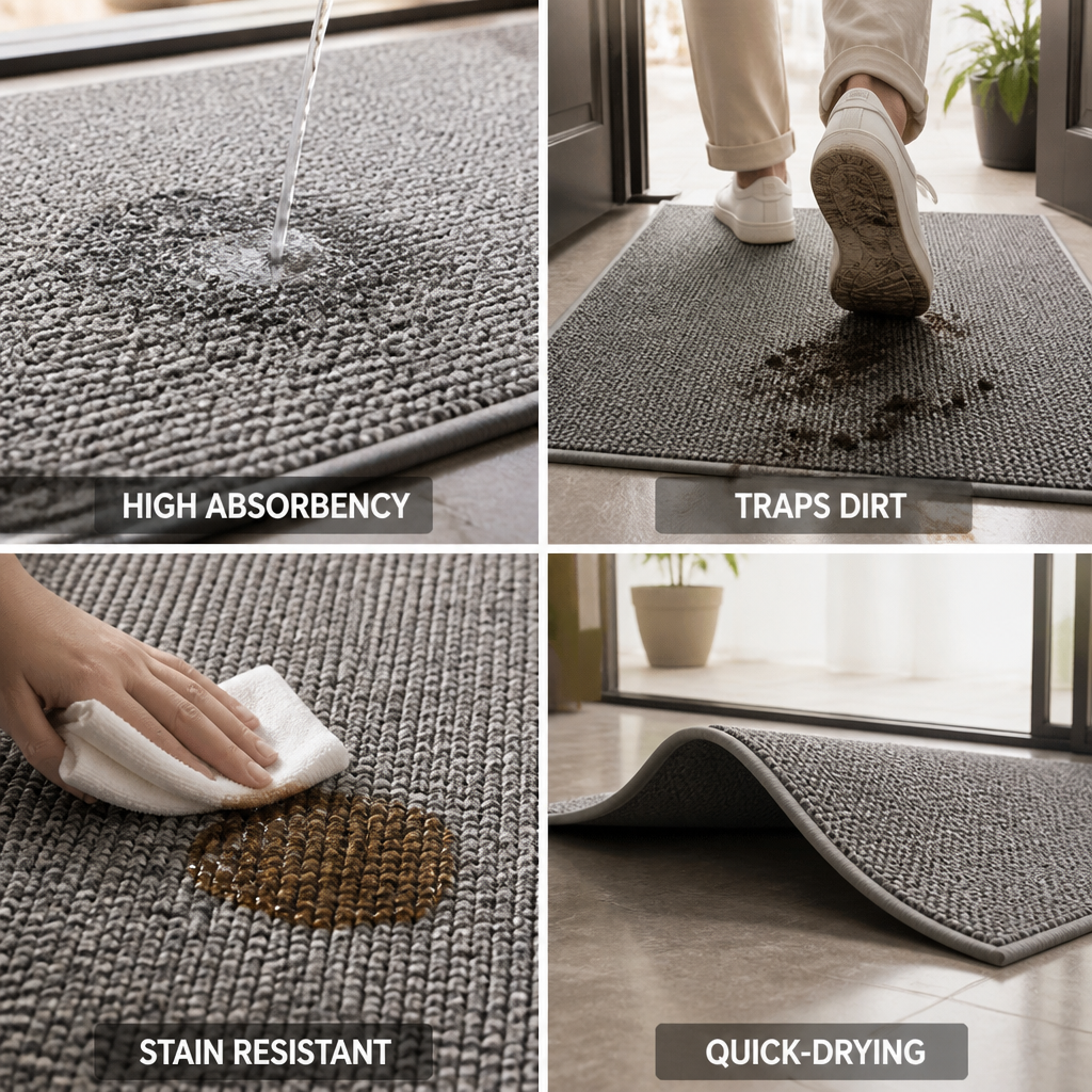 Quick-Drying Absorbent & Stain-Resistant Doormat (Indoor/Outdoor)