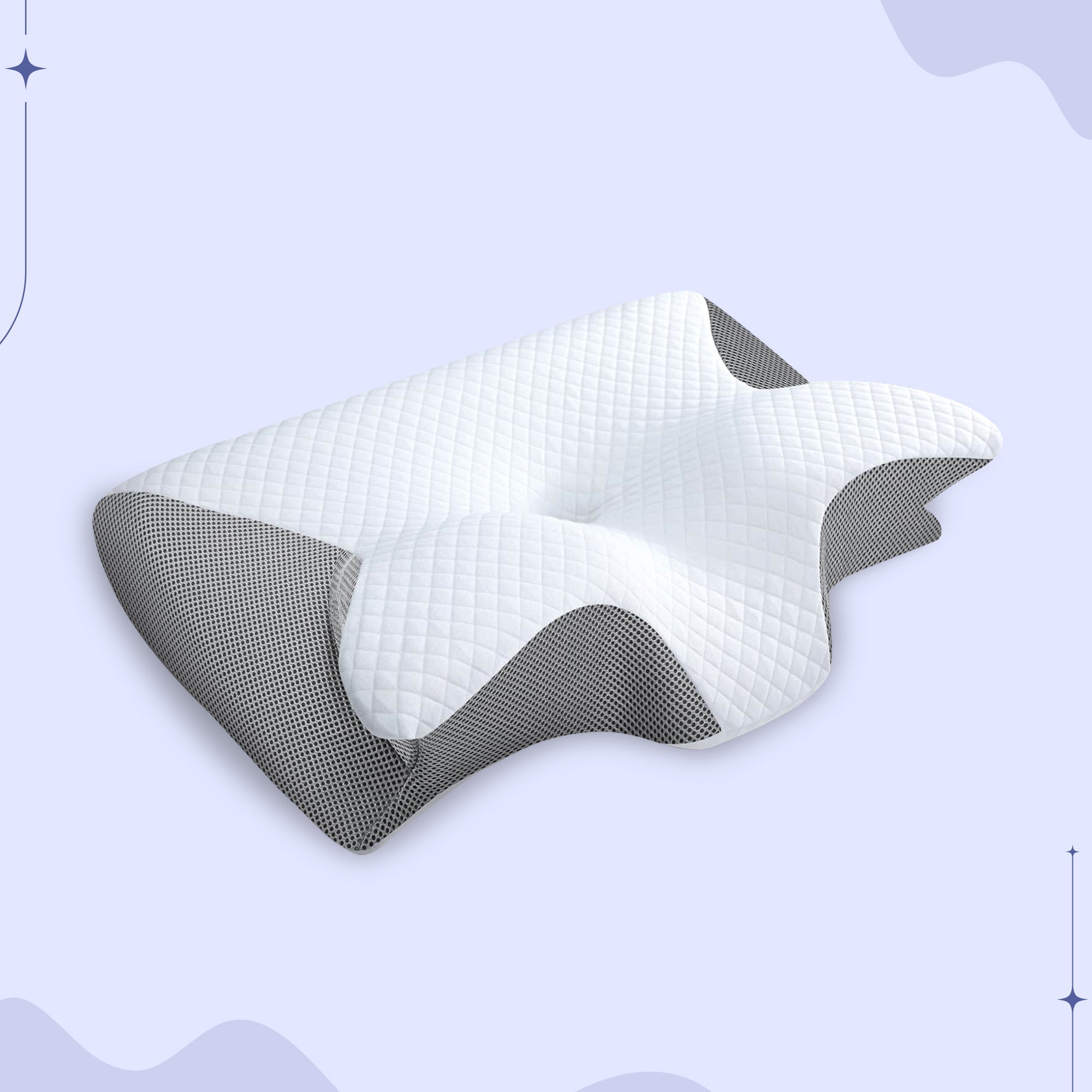 Butterfly Neck Pillow with Memory Foam - Pillowcase Included