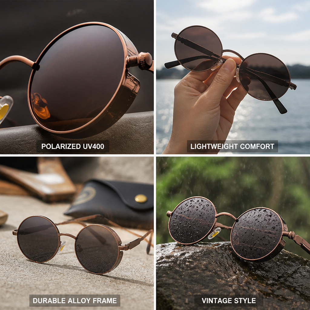 Polarized UV400 Vintage Alloy Sunglasses