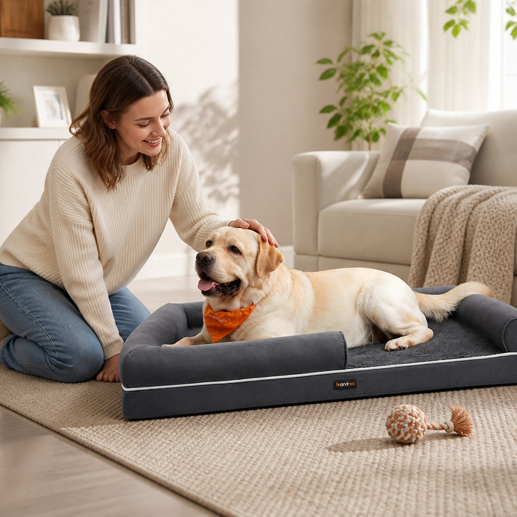 Orthopedic Washable-Cover Pet Bed (Non-Slip Base)