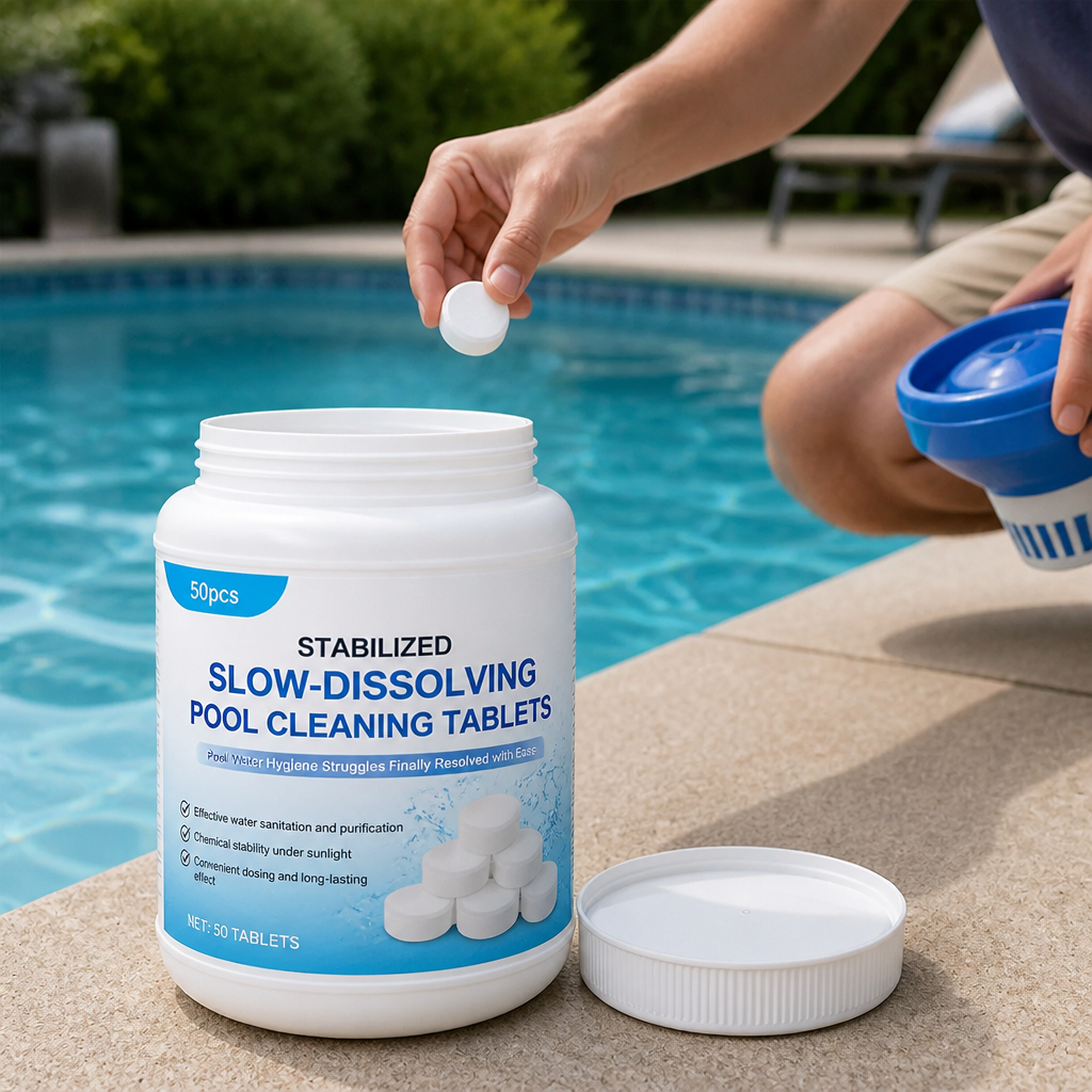 Stabilized Slow-Dissolving Pool Cleaning Tablets (50 Tablets)