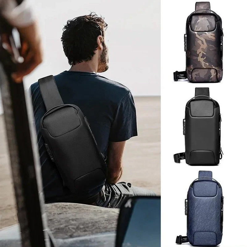 Waterproof and Theft-Resistant Shoulder Bag with USB Port