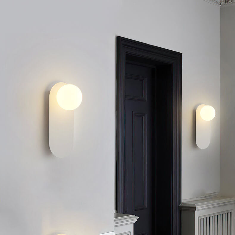 Decorative Oval Backplate Wall Sconce in Nordic Minimalist Style