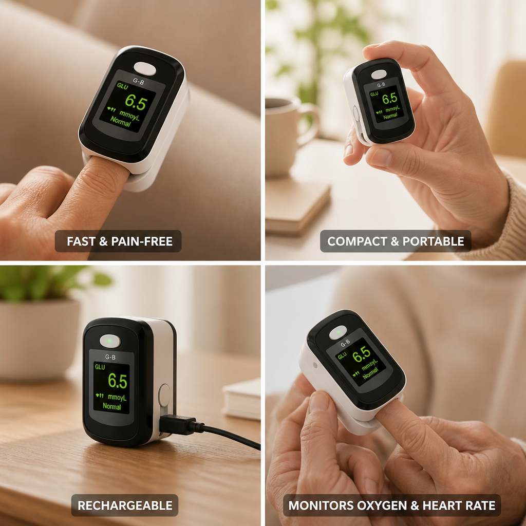 Rechargeable Portable Finger Pulse Oximeter