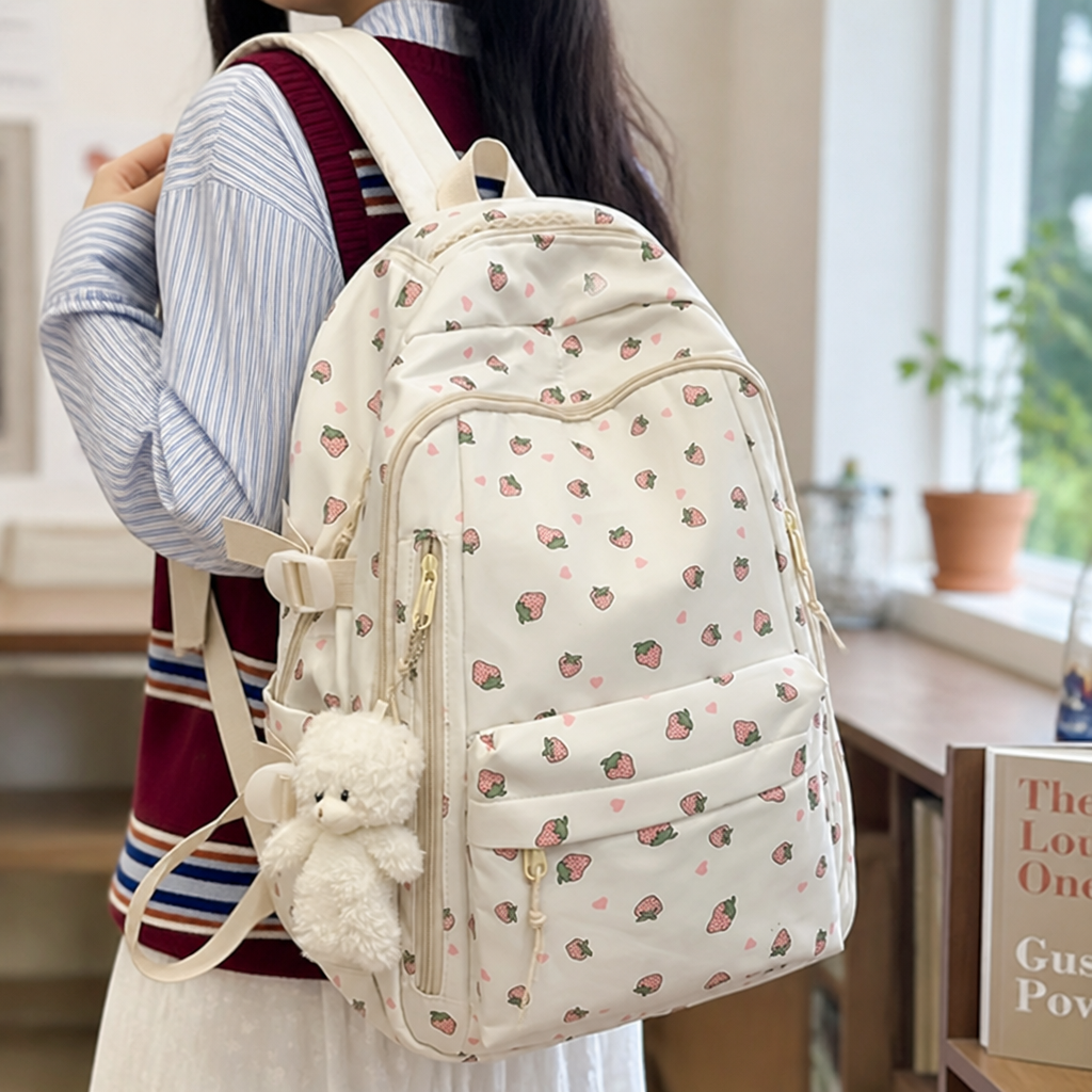 Floral Print Multi-Compartment Backpack