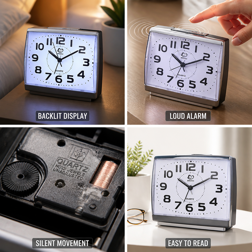 Large Backlit Display & Loud Alarm Bedside Alarm Clock