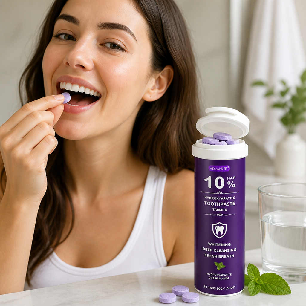 Hydroxyapatite & Niacinamide Teeth Whitening Tablets (Grape, 50 Tabs)