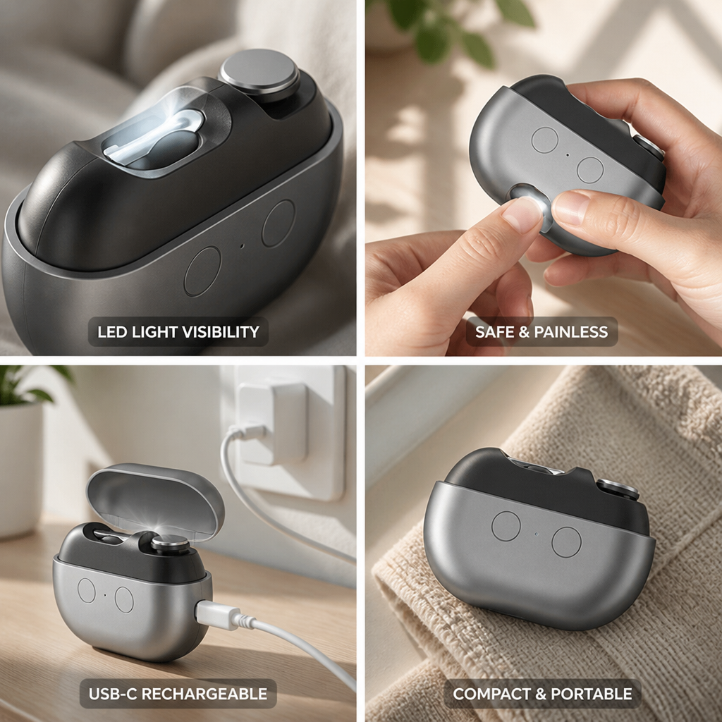 USB-C Rechargeable LED Nail Trimmer