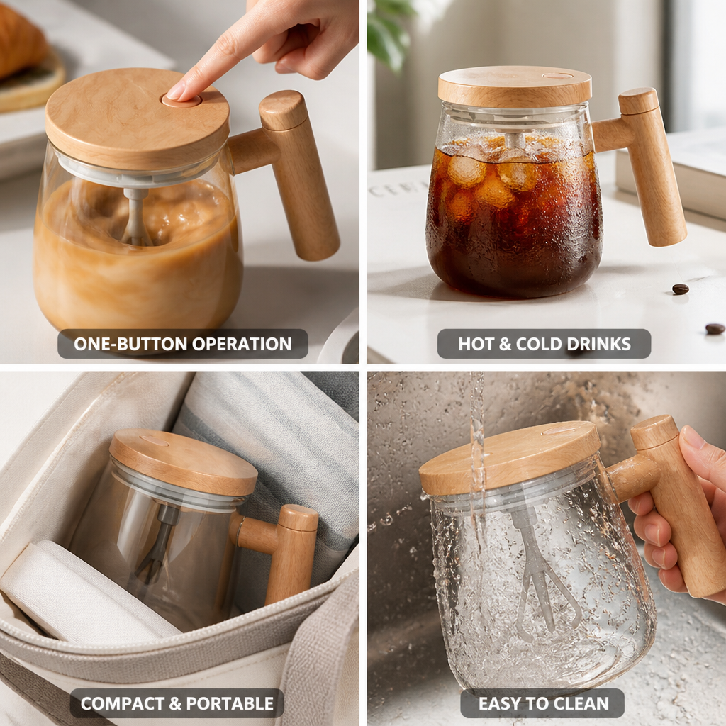 High-Speed One-Button Electric Stirring Cup (400ml)