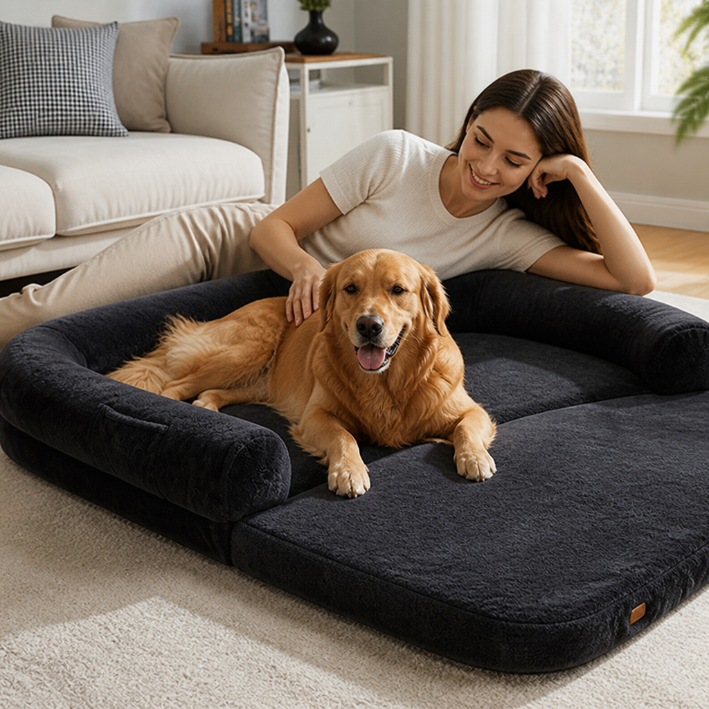 Orthopedic Memory Foam Convertible Dog Bed (Removable Washable Cover)