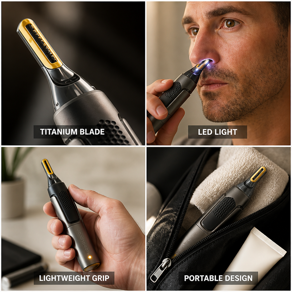 Titanium-Coated Blade LED Light Precision Trimmer