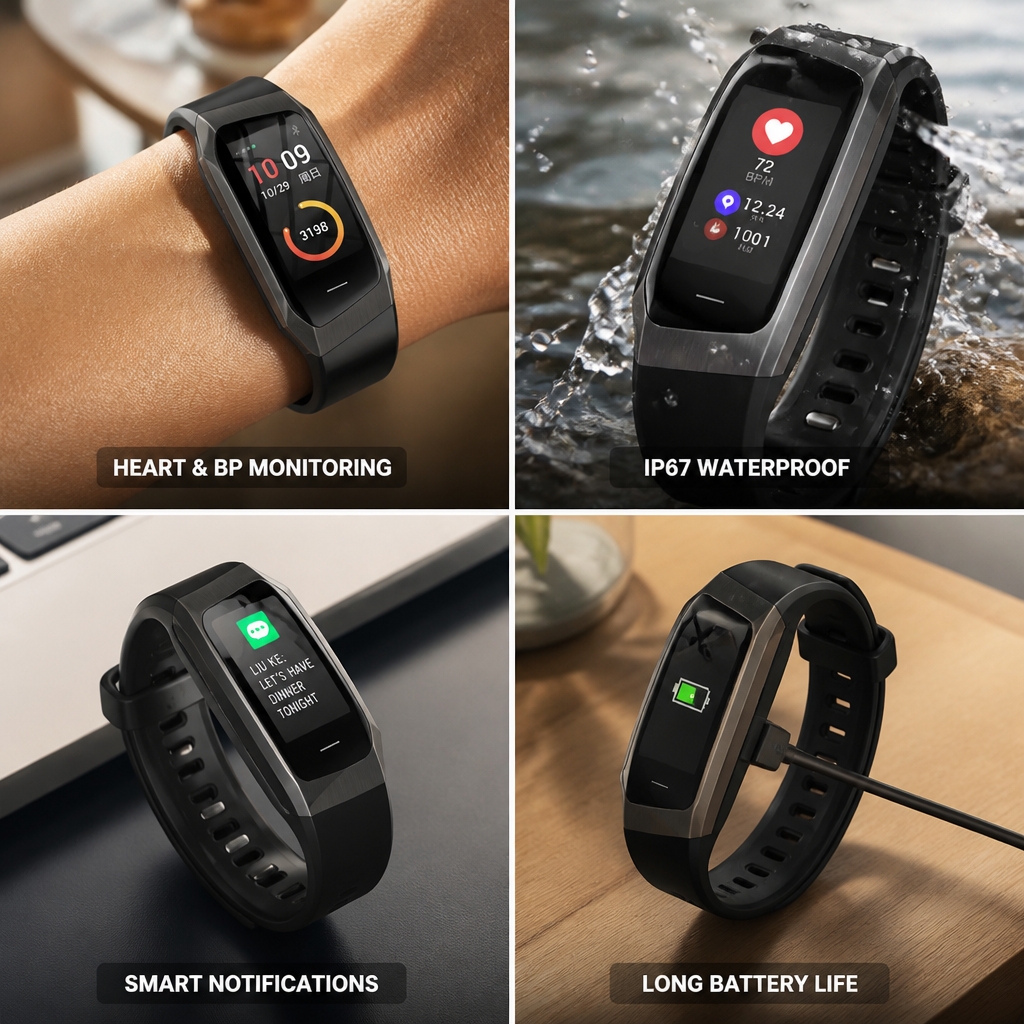 Continuous Blood Pressure & Heart Rate Smartwatch