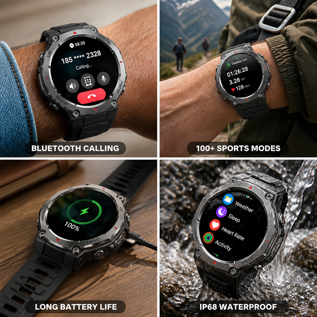 1.43-Inch HD Touchscreen Bluetooth Calling Smartwatch