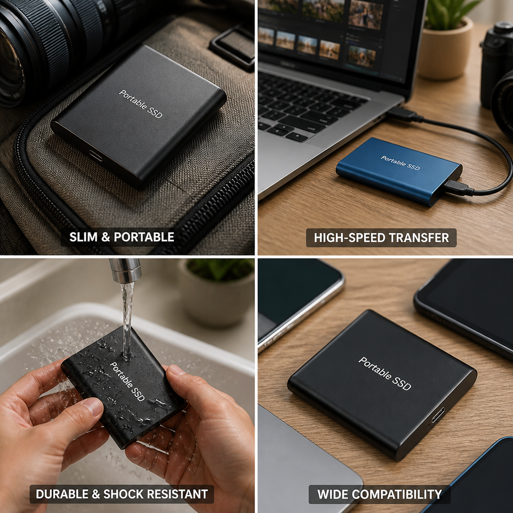 High-Speed 520 MB/s External SSD (USB-C & USB-A)