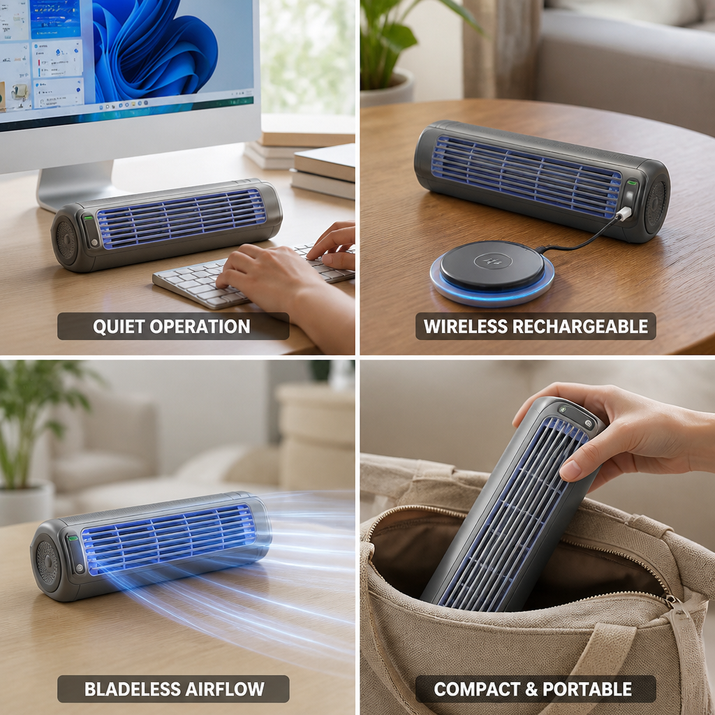 Wireless Rechargeable Bladeless Personal Air Cooler