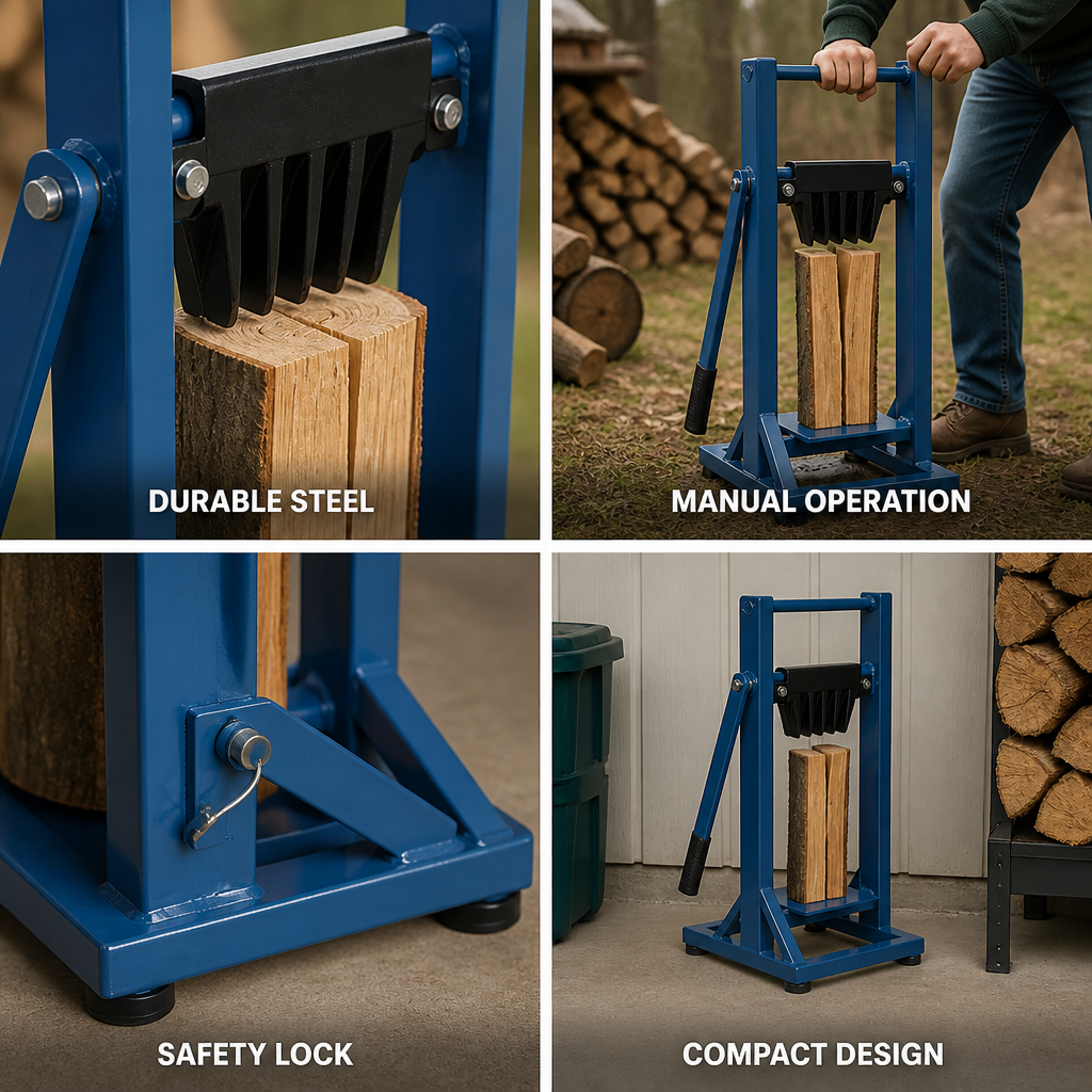 Durable Steel Manual Log Splitter (Safety Lock)