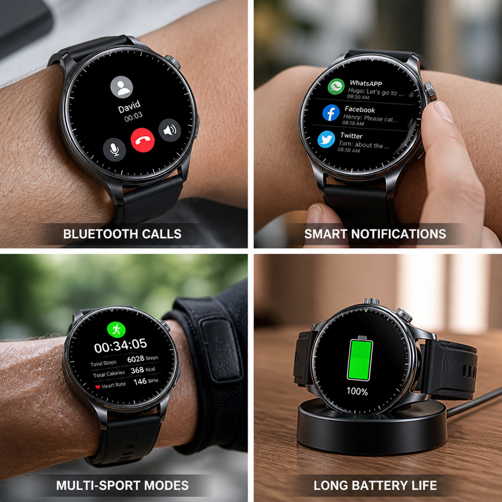 AMOLED HD Bluetooth Call Multi-Sport Smart Watch