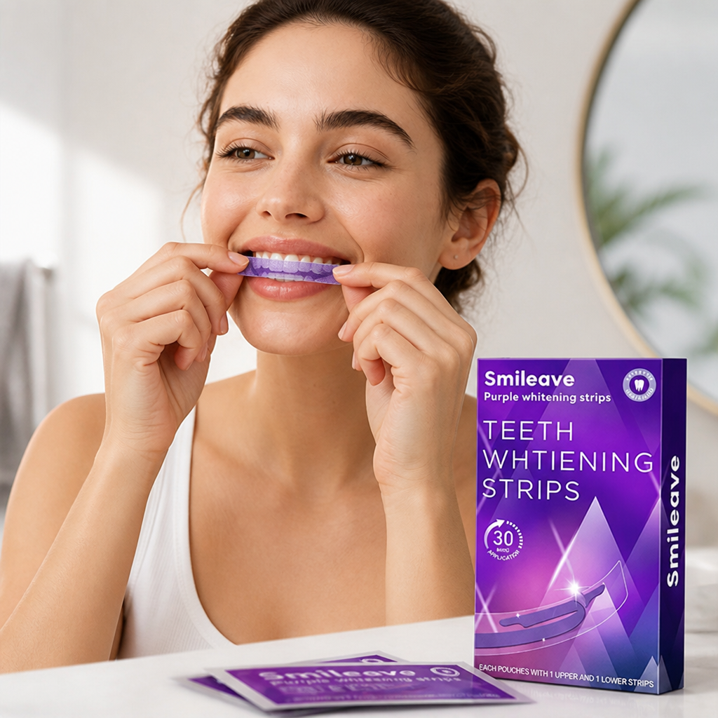 Peroxide-Free & Gentle Teeth Whitening Strips (30-Min Wear)
