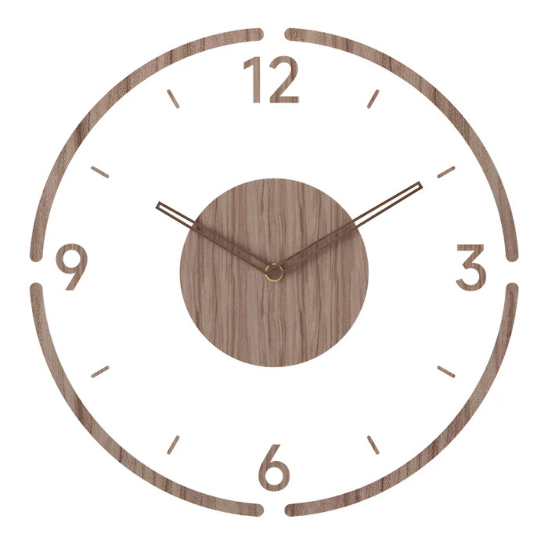 Modern Wall Clock Ø30 cm - Silent Acrylic and Wood Design for Home or Office