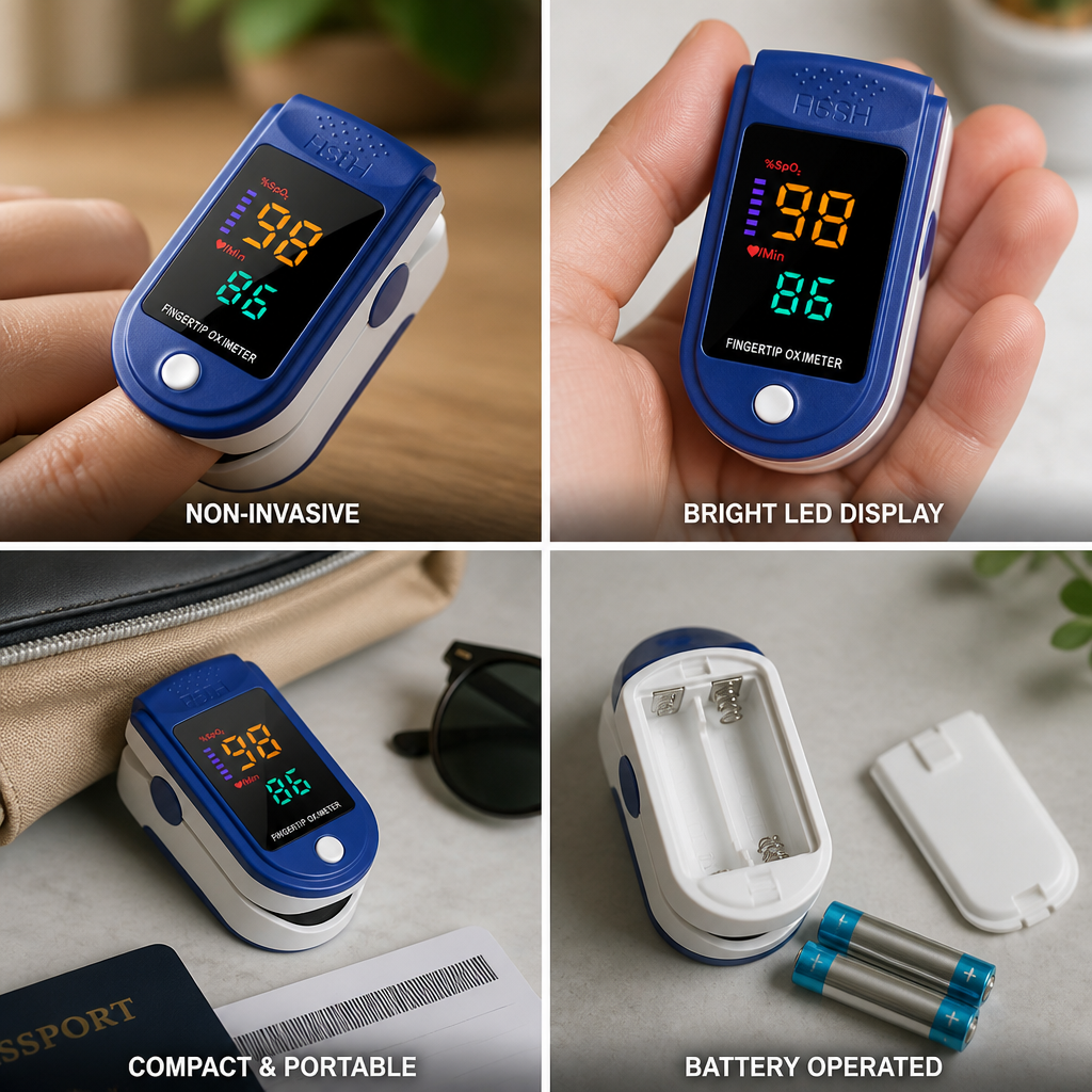 Non-Invasive LED Finger Pulse Oximeter