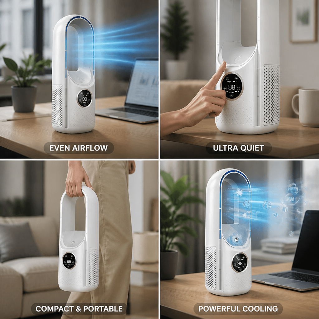 Bladeless Compact & Quiet Desk Air Cooler