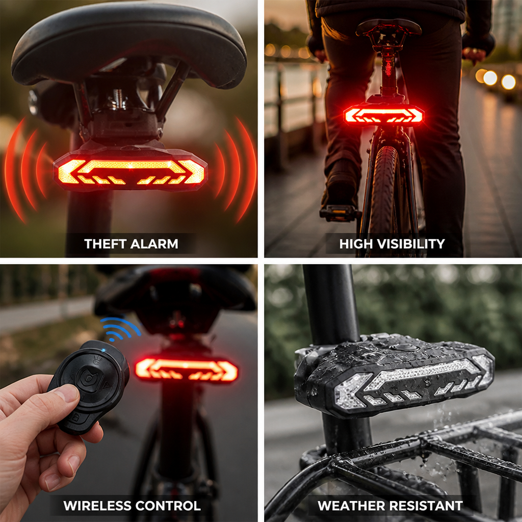 110 dB Alarm & Wireless Remote Bike Taillight