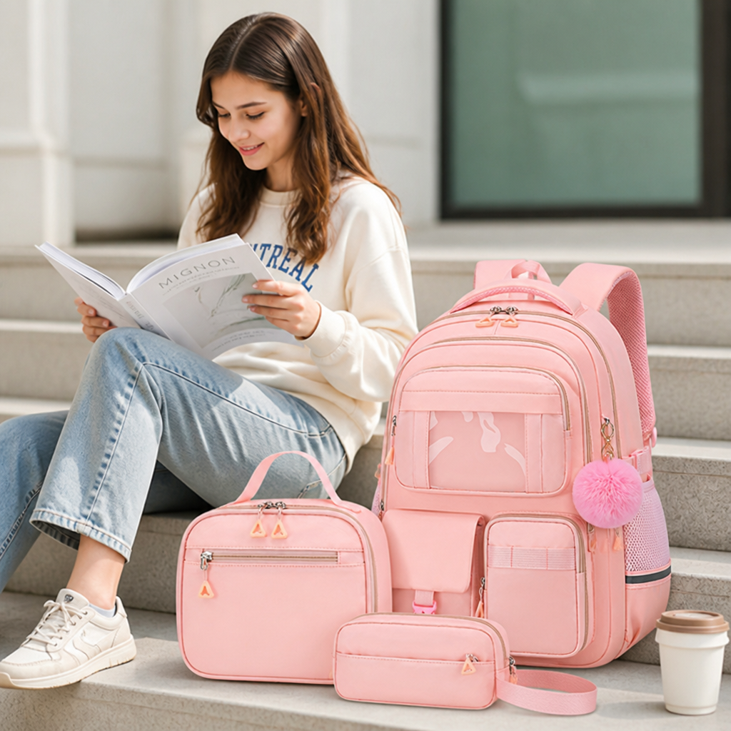 Large Capacity Multi-Pocket Backpack Set (Fits 16-Inch Laptop)