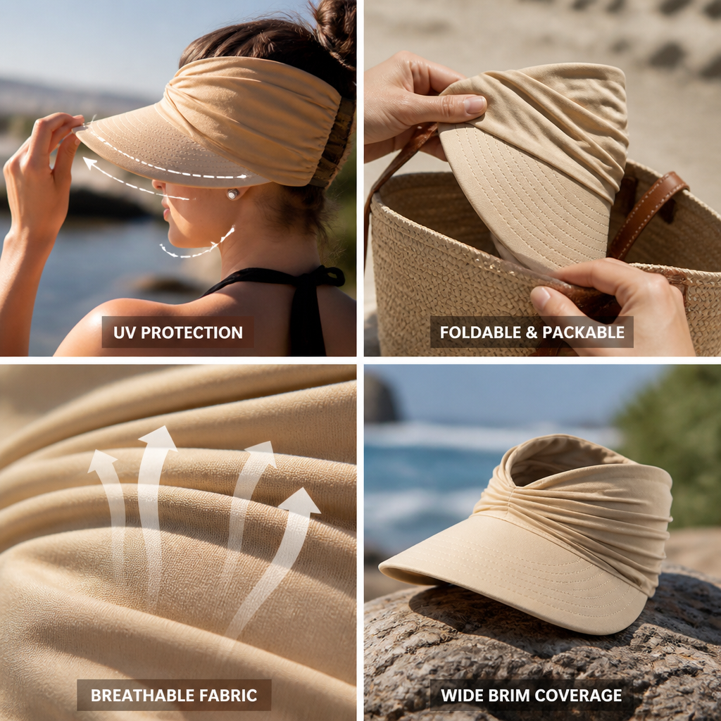Foldable Wide-Brim UV Protection Sun Hat (One Size)