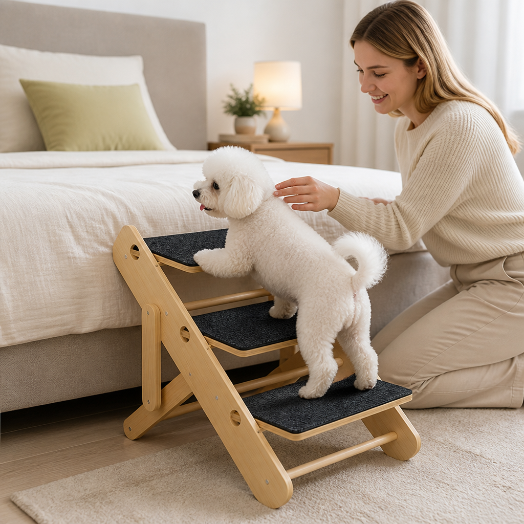 Adjustable Non-Slip Carpet Pet Ramp (Foldable)