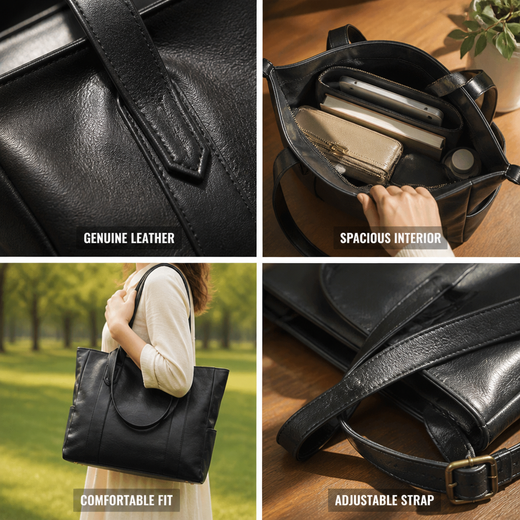 Premium Genuine Leather Vintage Shoulder Bag (Adjustable Strap)