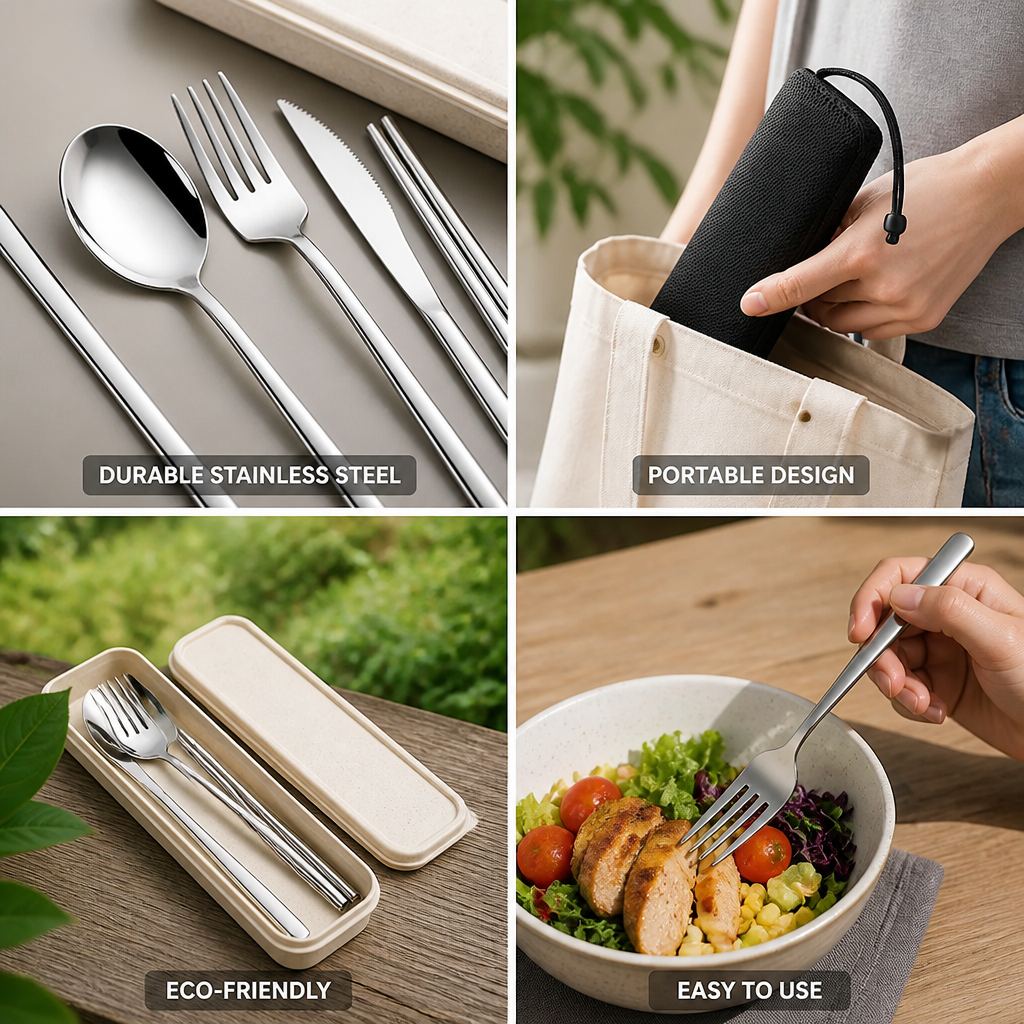 Eco-Friendly Stainless Steel Portable Cutlery Set