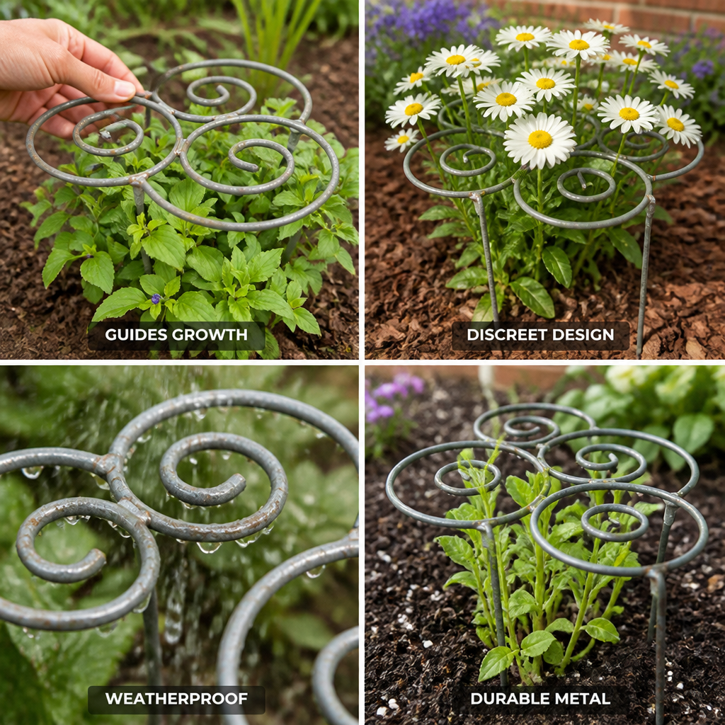 Handcrafted Metal Spiral Plant Support