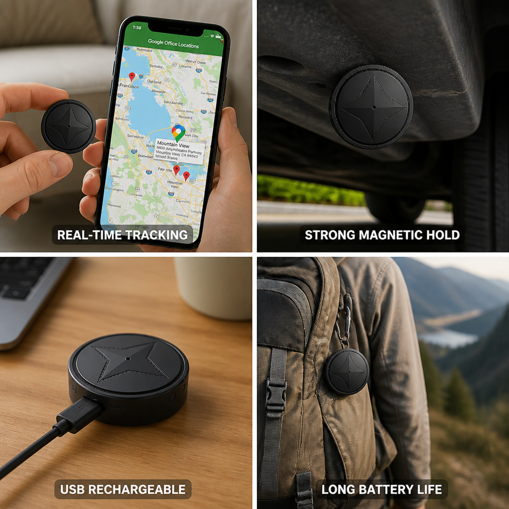 Real-Time GPS & GSM Magnetic GPS Tracker (20-Day Battery)