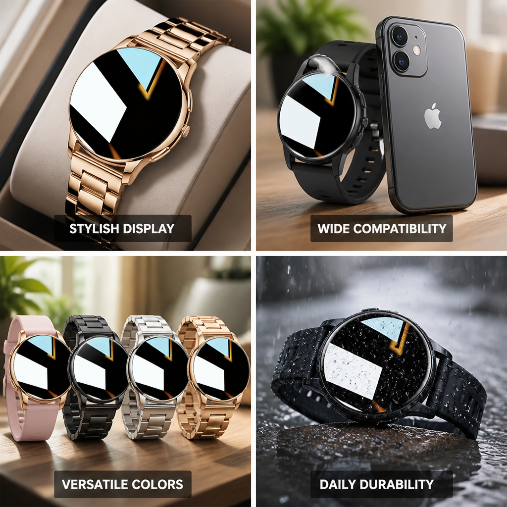 1.5-Inch 240x240 Round Display Smartwatch (Android & iPhone Compatible)
