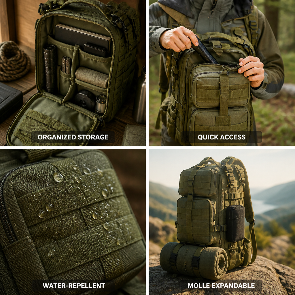 Water-Repellent MOLLE Emergency Backpack (20L)