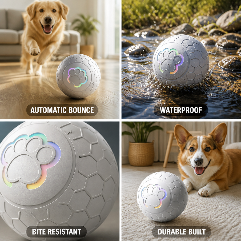 Automatic Bouncing Waterproof & Bite-Resistant Dog Toy Ball