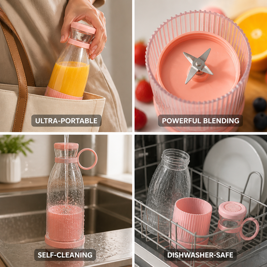 High-Speed Self-Cleaning BPA-Free Portable Blender