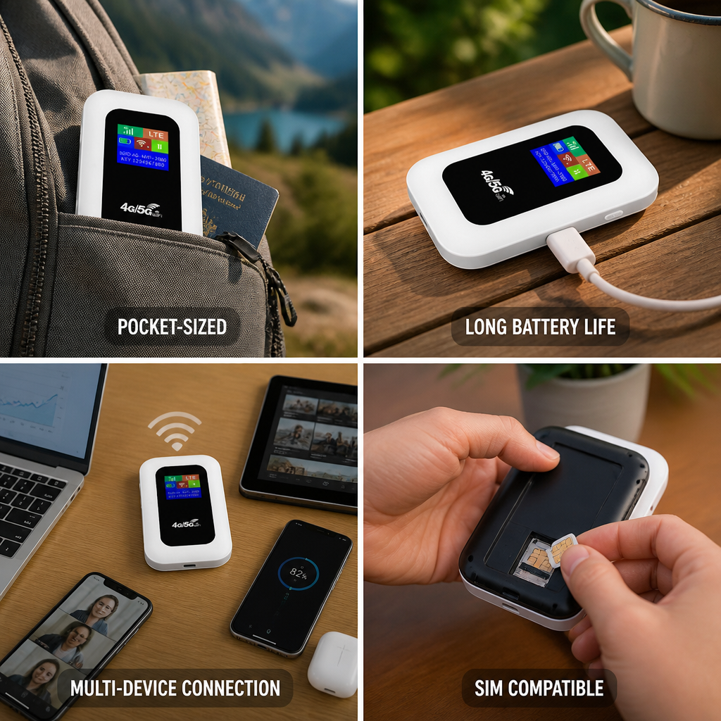 Pocket-Sized 5G SIM-Compatible Wi-Fi Router