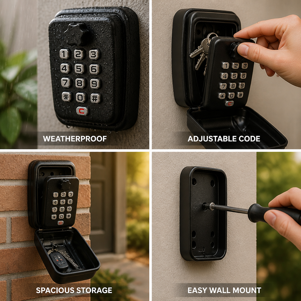 Weatherproof Metal Adjustable Combination Key Safe (Wall-Mount)