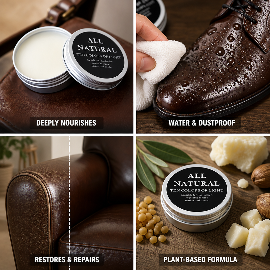 Plant-Based Waterproof Leather & Wood Polish (50g Tin)