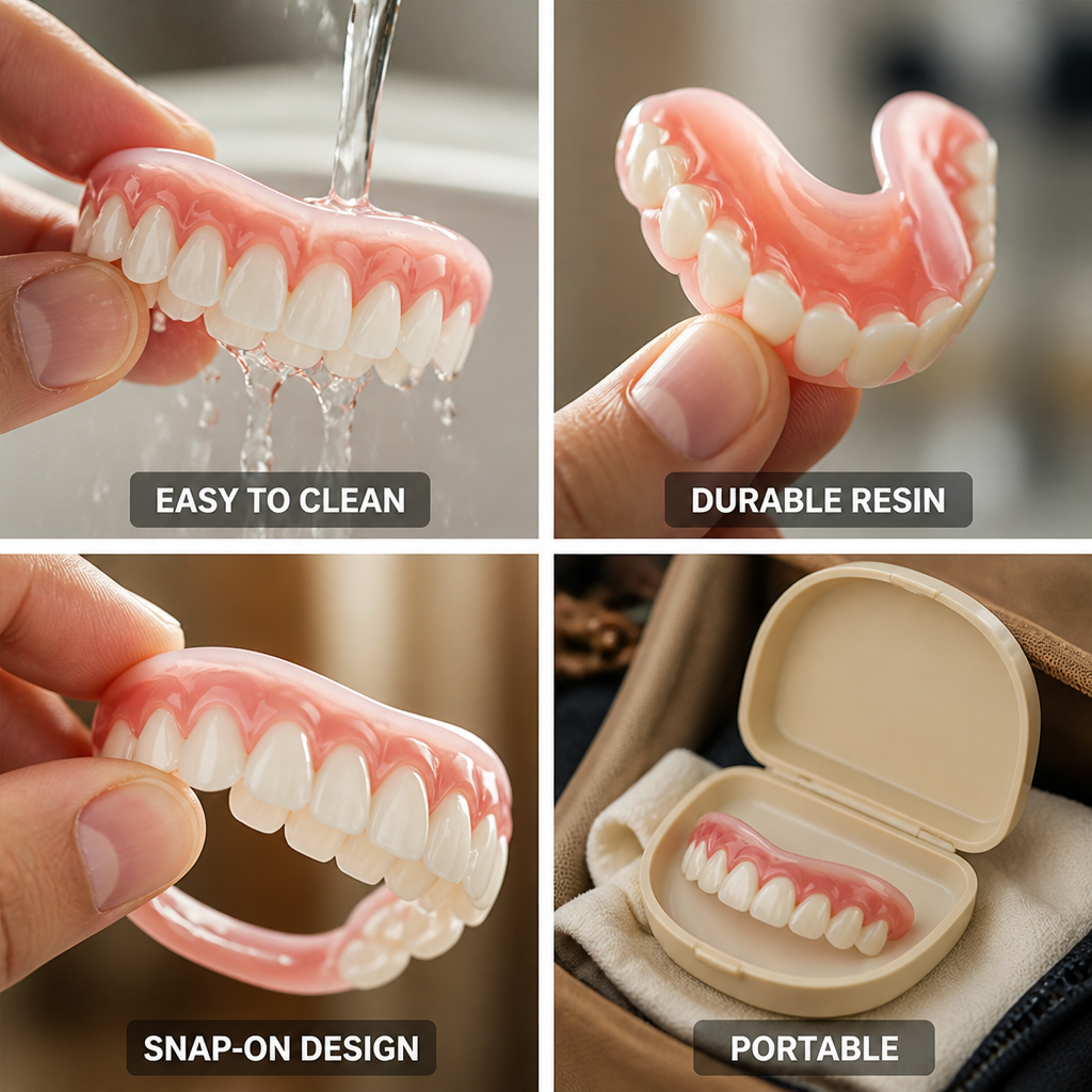 Ultra-Thin Snap-On Durable Resin Veneers (2-Piece Set)