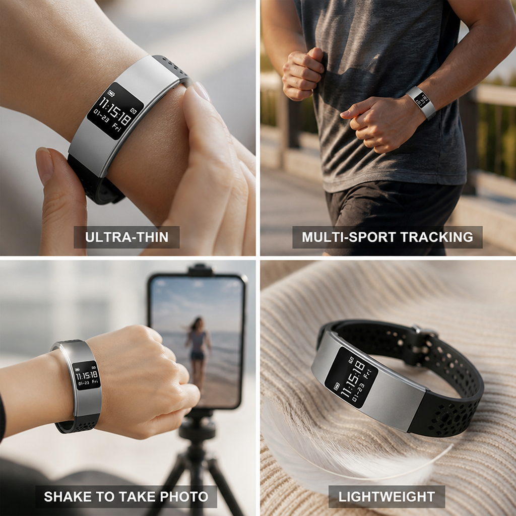 Ultra-Thin Multi-Sport Step-Counting Smart Bracelet