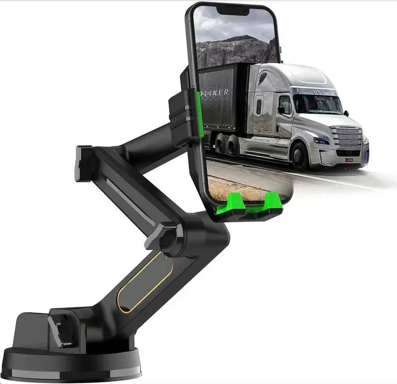 360-Degree Rotating Phone Holder for Trucks with Extended Reach Arm