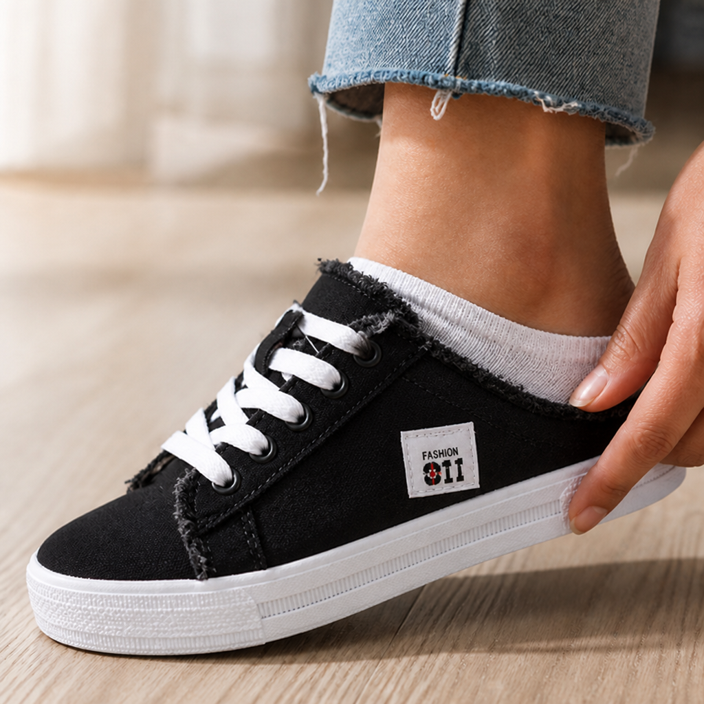 VivaStride™ Denim Mule Sneakers — Step Light, Look Fierce, Feel Unstoppable All Day